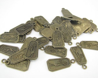 Charms Jewelry Makers Destash! Antique Bronze Cute Flower Charms for Earrings Zipper Pulls Bracelets Lot of 33 Charms