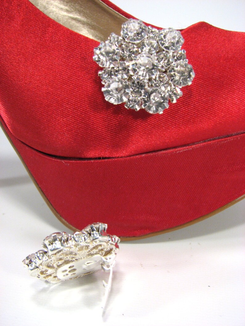 Rhinestone Shoe Clips Brilliant White Rhinestone Cluster 1 Etsy