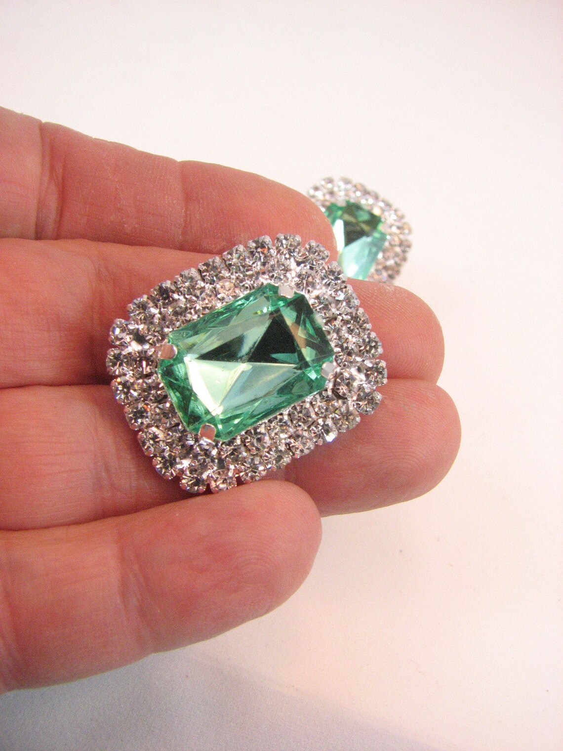 Aqua Blue Rhinestone Shoe Clips Turquoise Blue Marine Blue Etsy