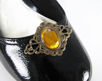 Amber SHOE CLIPS  Filigree 1 Pair Jewelry for Shoes Multiple Color Choices