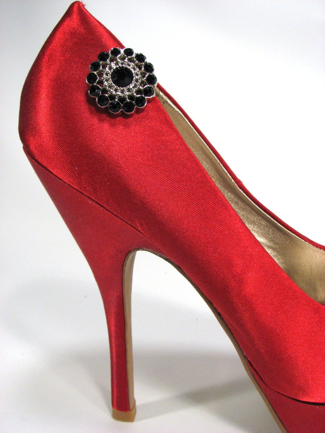 Black Rhinestone Shoe Clips Black Shoe Accessories Jewelry for Etsy