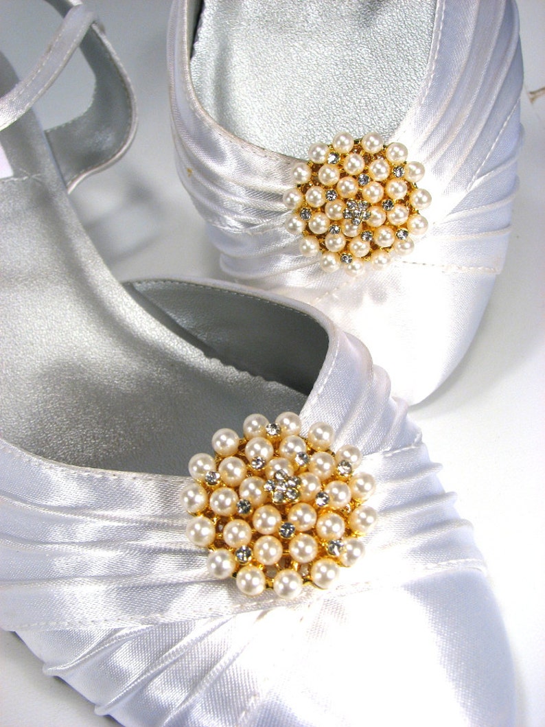 Shoe Clips Pearl and Rhinestone Cluster 1 Pair Shoe Jewelry - Etsy