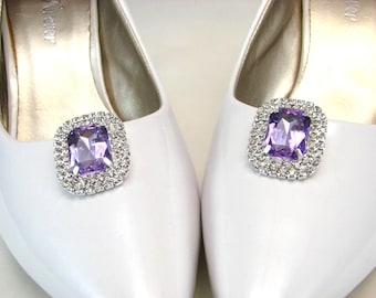 Light Purple Shoe Clips Rhinestone Pastel Rhinestones 1 Pair Prom Wedding Shoe Jewels Accessories