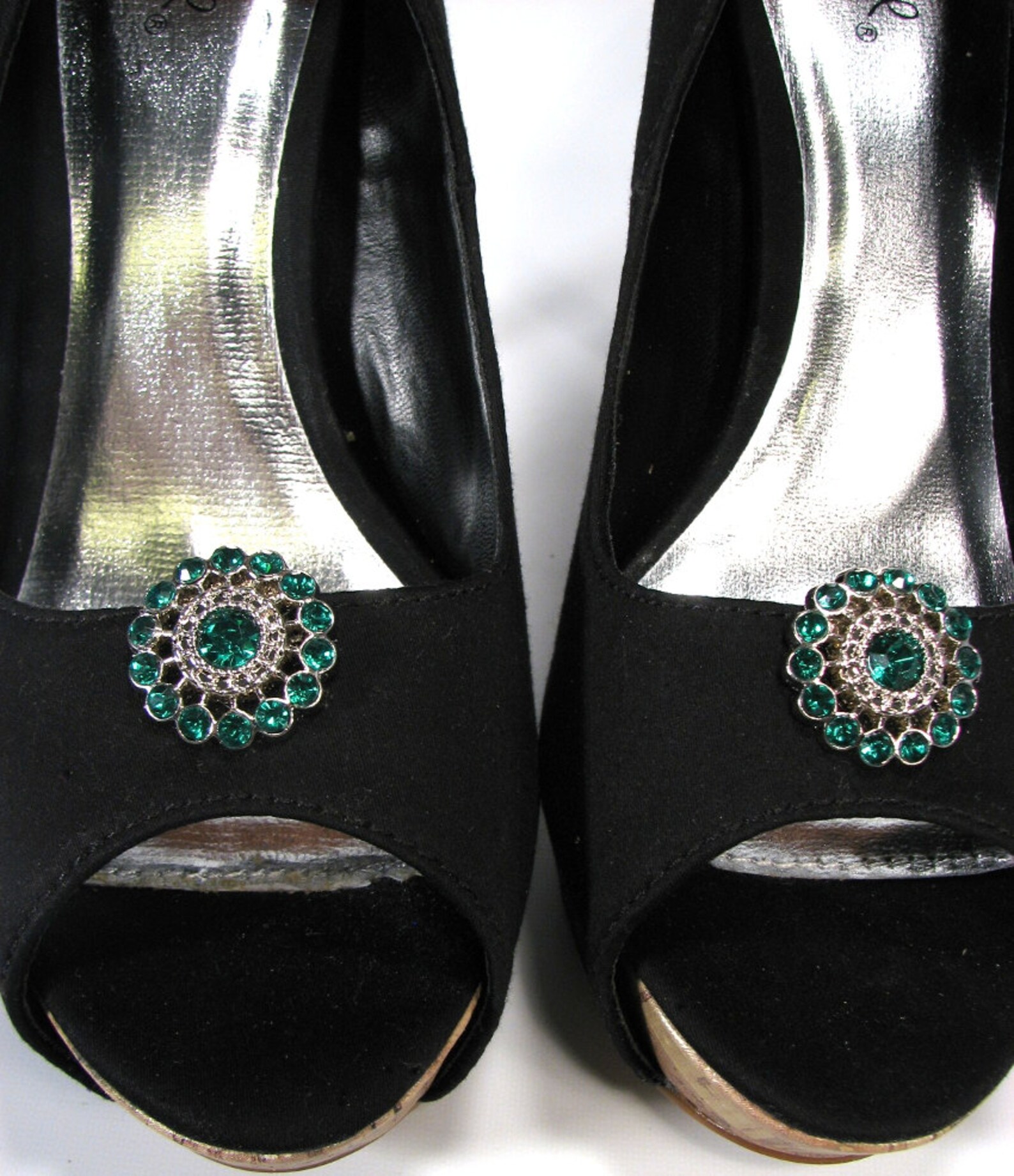Green Rhinestone Shoe Clips Jewelry for Your Shoes Wedding Etsy UK