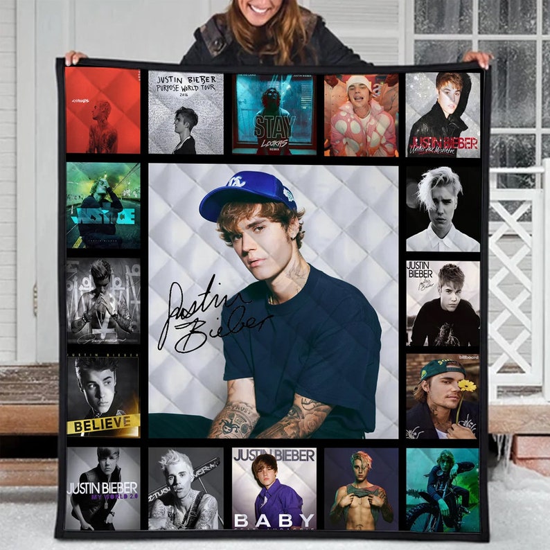 Justin Bieber Blanket Justin Bieber Blanket Gift for Fan Etsy