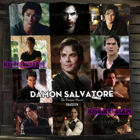Damon Salvatore the Vampire Diaries Bedding Quilt Blanket the Etsy