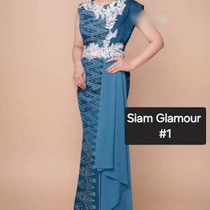 Luxury Thai Dress| Thai/Khmer/Laos| Thai Ancient Handwoven Cotton Dress| Handmade| Mother of Bride| Made to Measurement I Plus Size avai