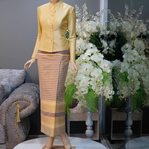 Amazing Thai Jitlada Dress| Thai/Khmer/Laos| Asian Dress| Mother of Bride| Handmade| Made to Measure| Personalization available