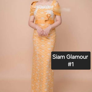 Luxury Thai Dress| Thai/Khmer/Laos| Thai Ancient Handwoven Cotton Dress| Handmade| Mother of Bride| Made to Measurement I Plus Size avai