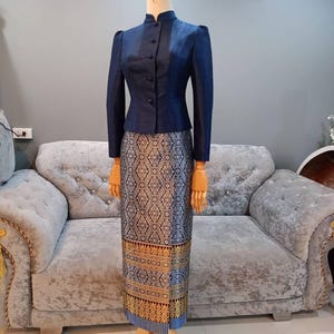 Gorgeous Traditional Thai/Laos DressI Asian Mother of Bride DressI HandwovenI Temple Dress to make meritI Made to Measurement