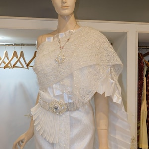 Gorgeous Thai Chakkrabath Bridal Dress| Thai/Khmer/Laos| Handwoven fabric| Handmade Embroider| Made to Measure| Personalization avail