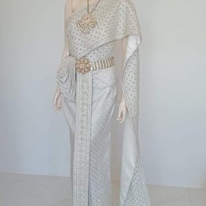Gorgeous Thai Chakkri Bridal Dress| Thai/Khmer/Laos| Handwoven fabric| Handmade Embroider| Made to Measure| Personalization avail