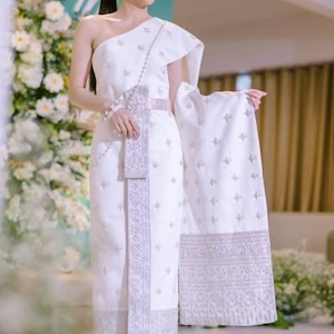Amazing Thai Chakkri Bridal Dress| Thai/Khmer/Laos| Handmade Embroider| Made to Measure| Personalization available