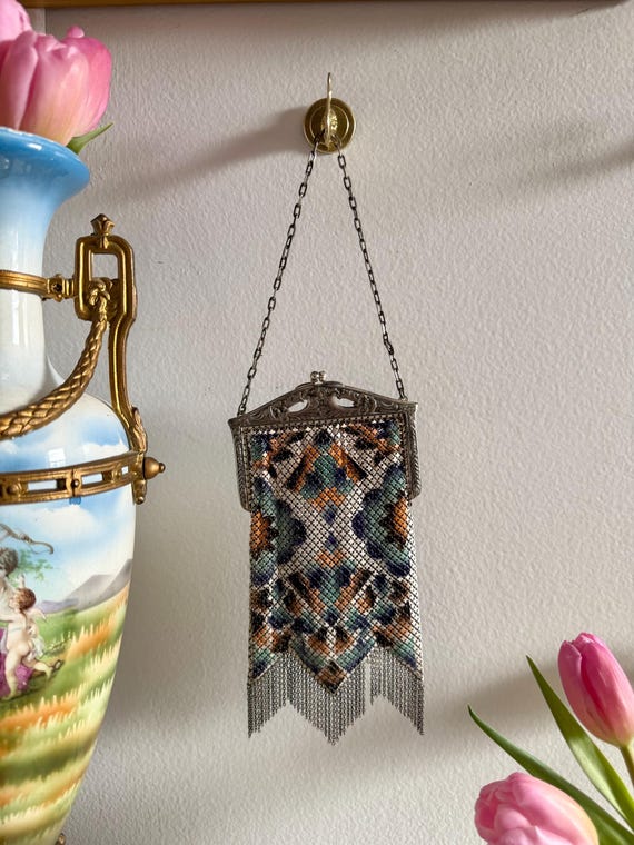 Whiting & Davis Antique Mesh Metal Purse - image 1