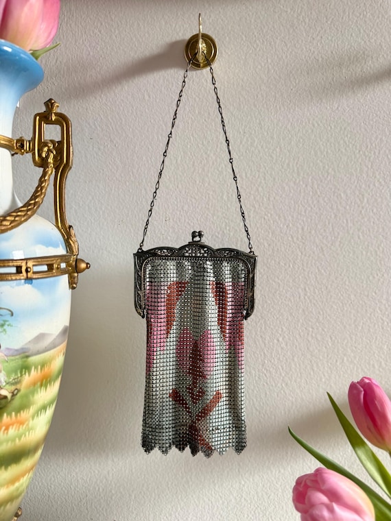 Whiting & Davis Antique Mesh Metal Purse - image 1