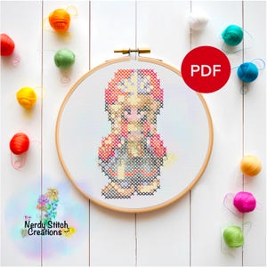 Legend of Mana; Female Hero - Downloadable PDF cross stitch pattern for beginners