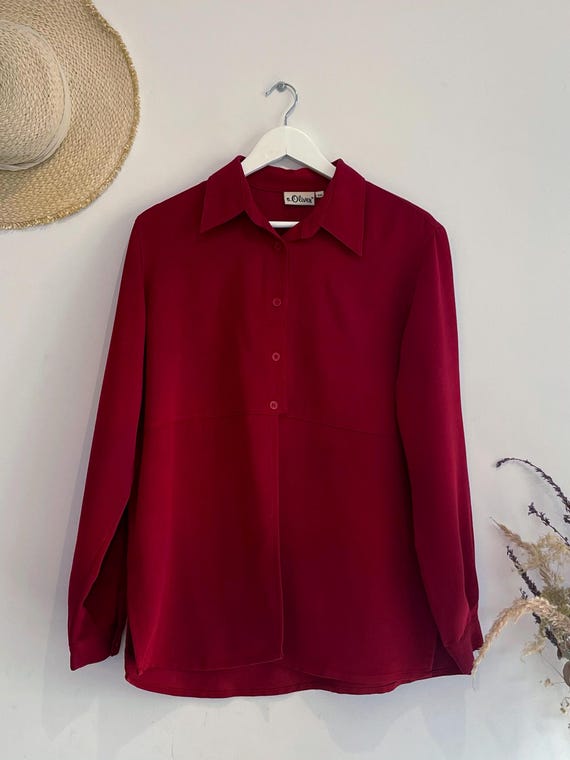 Camicie Blusa Bordeaux Elegante Blusa Elegante Rossa Blusa Camicia