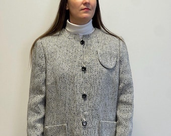 Vintage Andre Laug Roma Tweed Houndstooth Jacket, 1960s Style