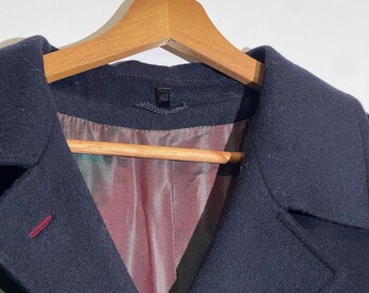 Vintage Navy Blue Alpaca Wool Coat, Aquila Alpacca Loden - Etsy