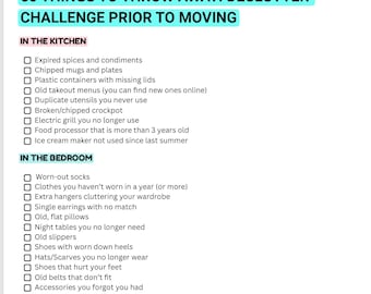 Declutter Challenge Checklist: (moving to-do list; cleaning checklist)