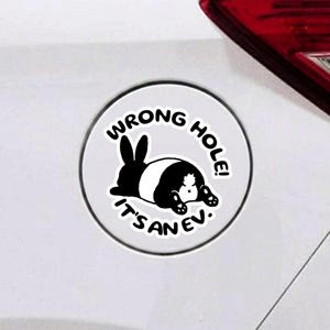 Wrong Hole It's an EV Bunny Sticker, Funny Electric Car Charging Decal, EV Owner Gift