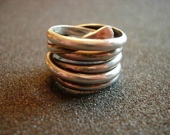 funky wrap ring, sterling silver wrap ring