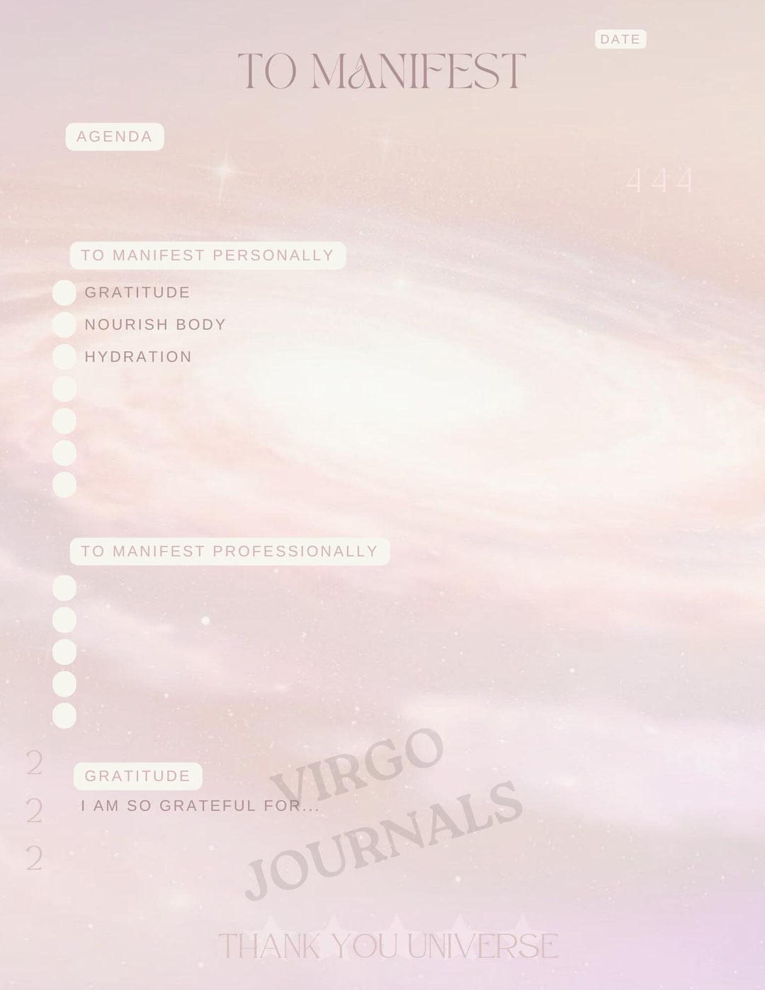Pink Universe Aesthetic Work Life Balance Spread/journal Templates - Etsy