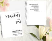 Black and White Wedding Notebook, Modern Wedding, Wedding Timeline, Digital Template