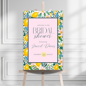 Lemon Bridal Shower Sign, Lemon Bridal Shower, Bridal Shower Sign, Digital Template