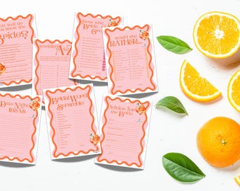 Juegos de Spritz, juegos de despedida de soltera, Aperol Spritz, plantilla digital, Love at First Spritz