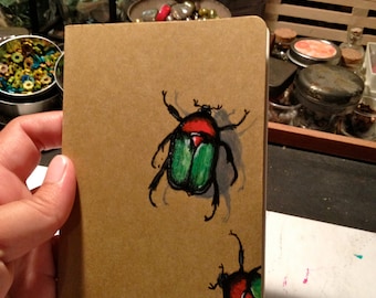 Insects Painted, Bug Book, Painted Moleskine Pocket Journal