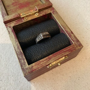 Evil Eye Ring Box, Engagement Ring Box with Eye Illustration, Hand Painted Wooden Box, Goth Wedding ring box, Ring bearer box, Mystery box image 8
