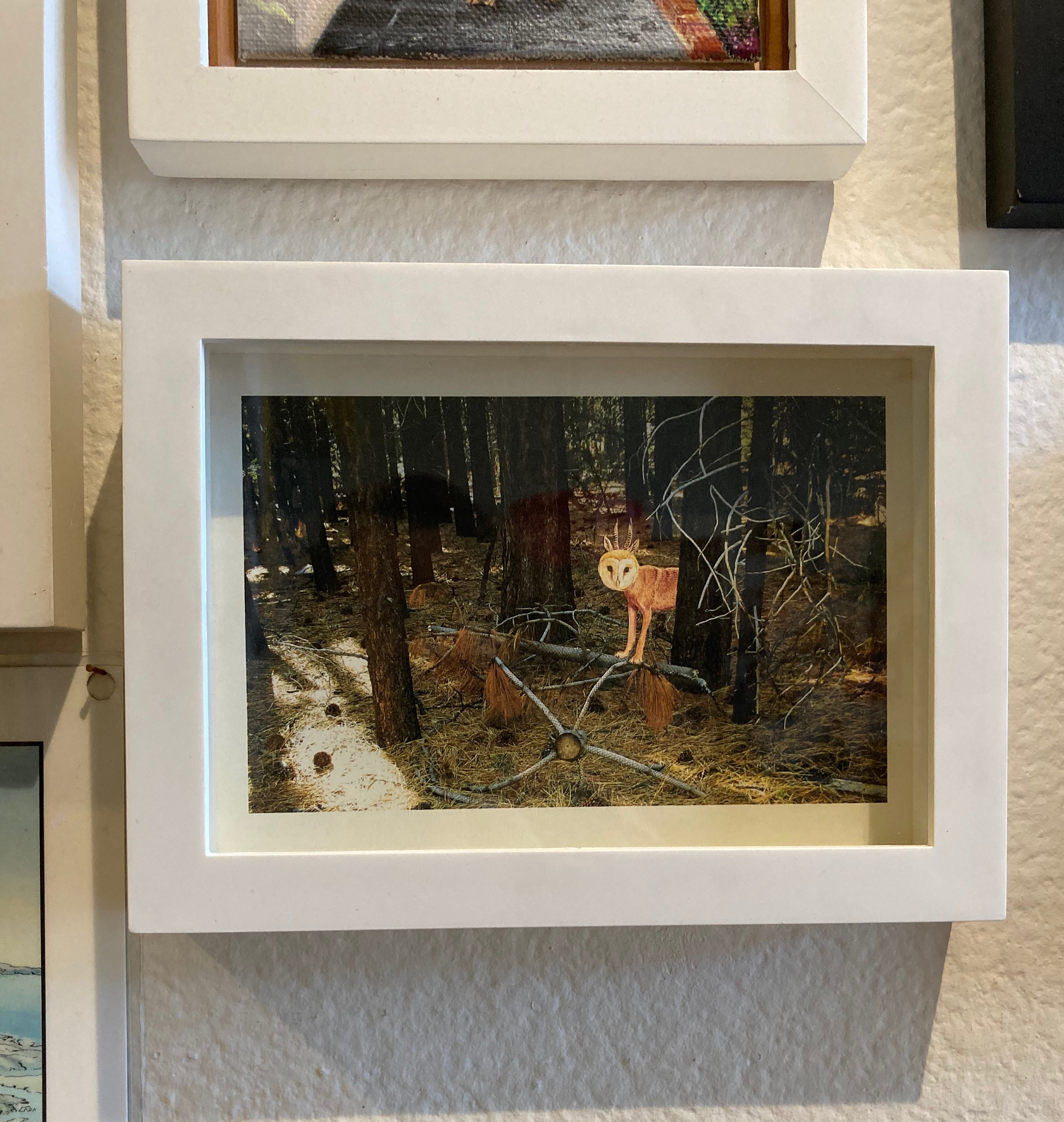 Fantasy Owl Art, Woodland art, Owl and Wolf Hybrid, Surreal Art, Country house decor, Animal wall ar