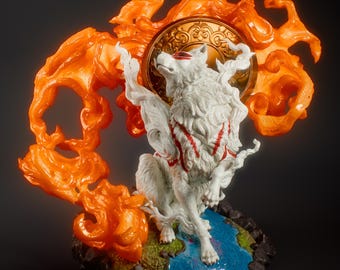 Chibi Amaterasu from Okami - 123mm unpainted and unassembled 3d printed kit