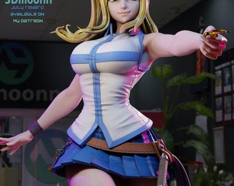 Lucy Heartfilia - Fairy Tail / 14K / Escala 1:8 / Figura impresa en 3D / Sin ensamblar / Disponible pintada o sin pintar.