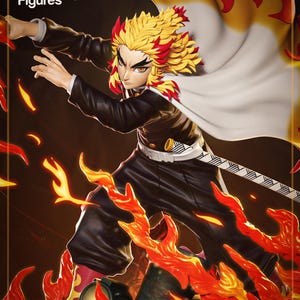Demon Slayer - Rengoku | 14K | 1:10 scale | 3d Printed figure | unassembled | available painted or unpainted.
