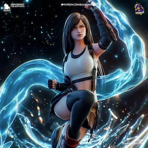 Tifa Lockhart - Final Fantasy | 14K | Escala 1:10 | Figura impressa em 3D | desmontada | disponível pintada ou sem pintura.