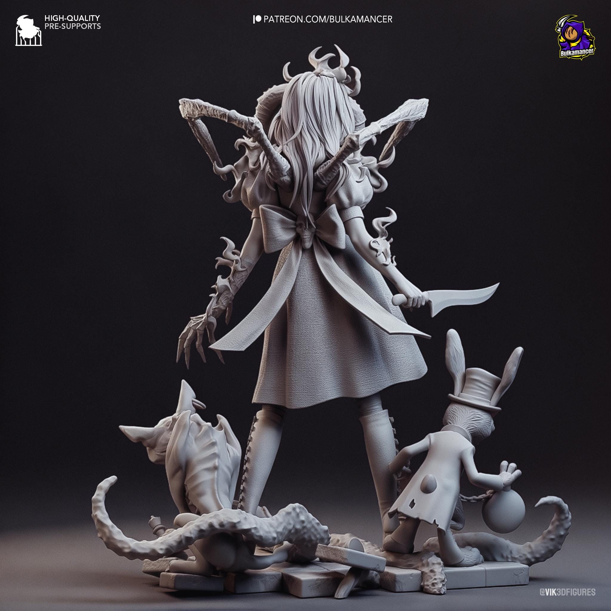 American Mcgee's Alice | 14K | 1:10 Scale | 3d Printed Figure