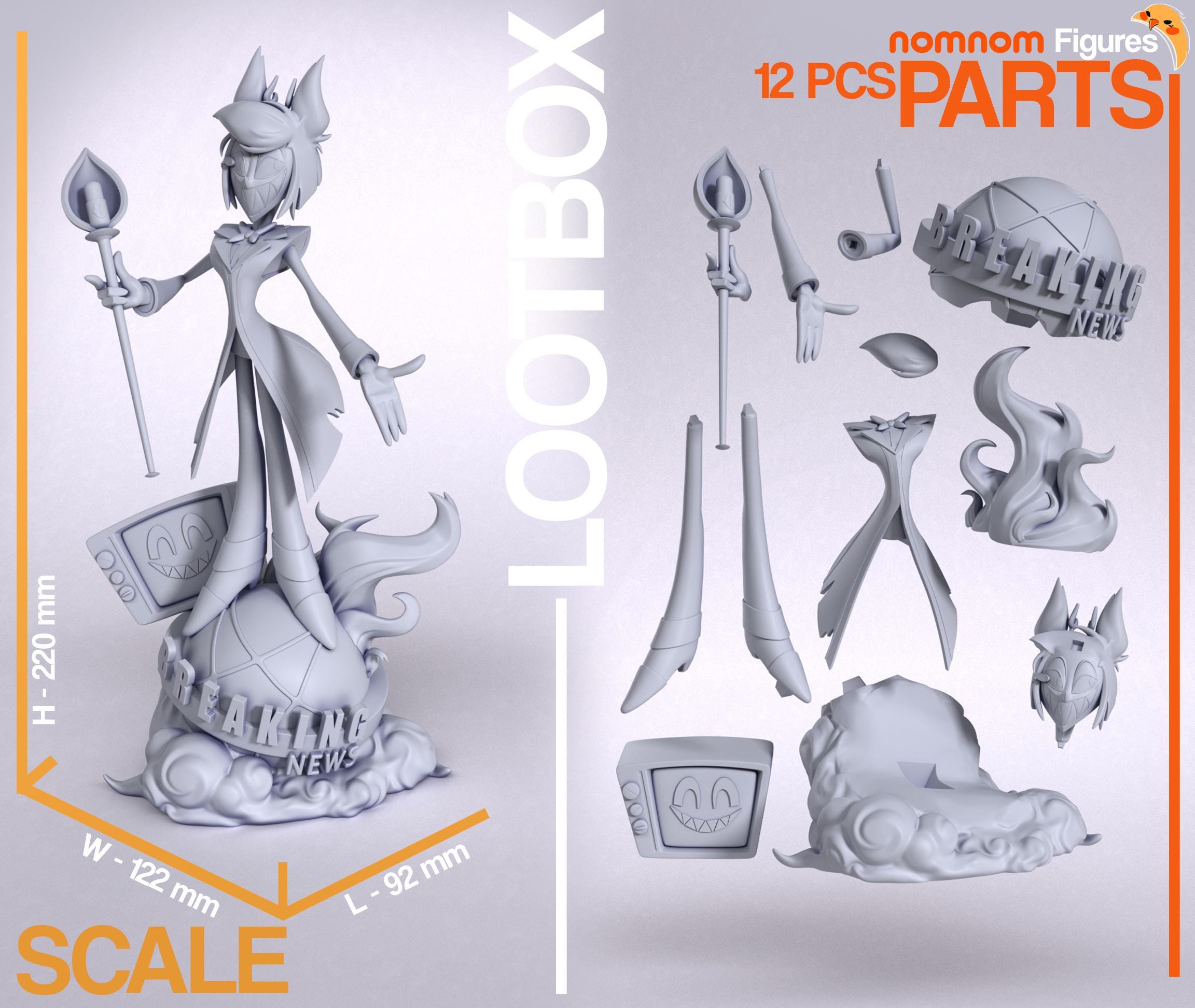 Alastor- Hazbin Hotel | 14K | 1:10 Scale | 3d Printed Figure