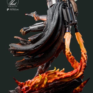 Mandaloriano y Grogu / 14K / Escala 1:8 / Figura impresa en 3D / Sin ensamblar / Disponible pintada o sin pintar. imagen 4