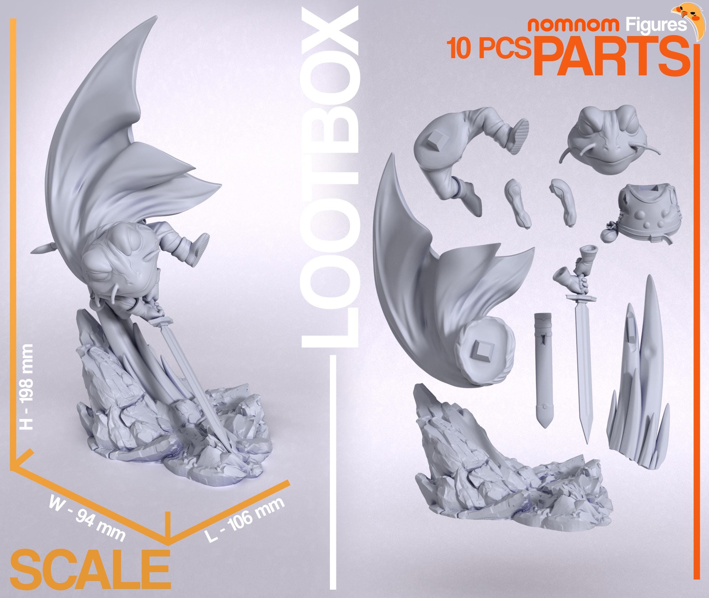 カエル - クロノトリガー | 14K | 1:10 スケール | 3D プリント