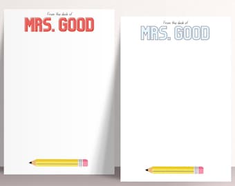 Personalized Teacher Notepad: Custom 4x6 Post-it Pad
