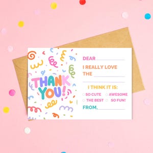 Invulbare bedankkaarten, bedankkaart cadeau, bedankkaart, tiener bedankt, Bright Swirls