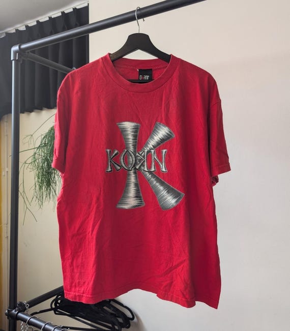 Ｇ*Ｐ様 90s KORN FOLLOW THE LEADER giant Vintage 90s Korn Follow the Leader Giant Black Cotton Long