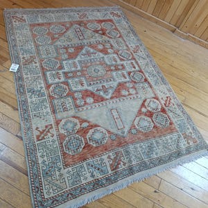 4x6,Oushak Rug,Vintage Rug,Red Brown Rug, Rug,Turkish Rug,Handmade Rug,Livingroom Rug,Entryway Rug,Kitchen Rug,Mini Rug,Decor Rug,4x6