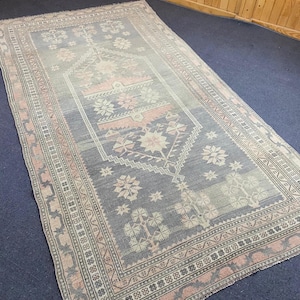4x8 Handmade Rug, Living Room Rug, Bedroom Rug, Wool Rug, 4x8 Vintage Rug Turkish Rug, 4x8 Rug, Oushak Rug, Anatolian Rug, Area Rug 4.4x8 ft