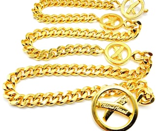 Chic Gold Chain Belt by Paloma Picasso Vintage Paloma Picasso XO Charm Chain Belt – Recess main image 3
