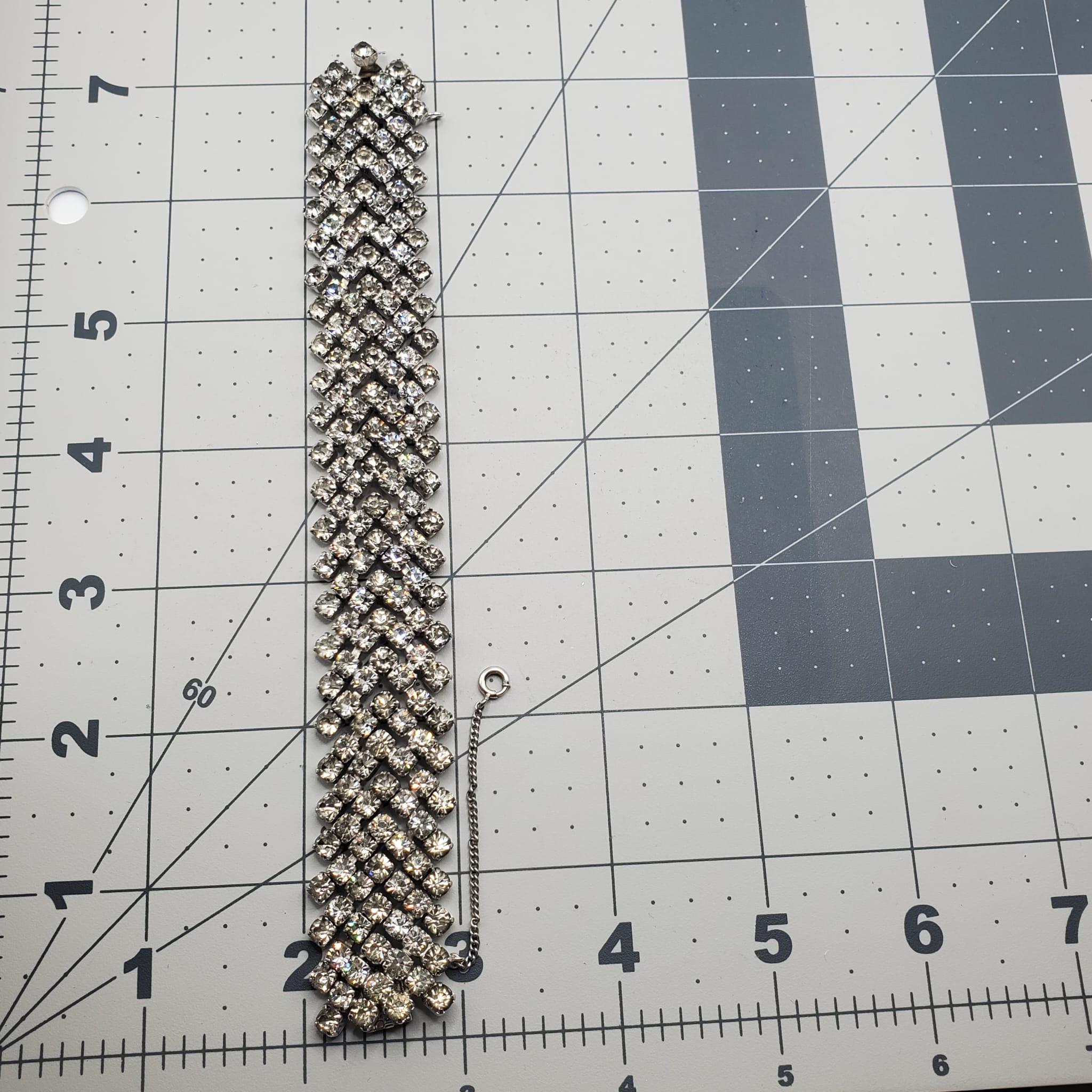 ヴィンテージ KRAMER of NEW YORK サイン入りラインストーン シルバー