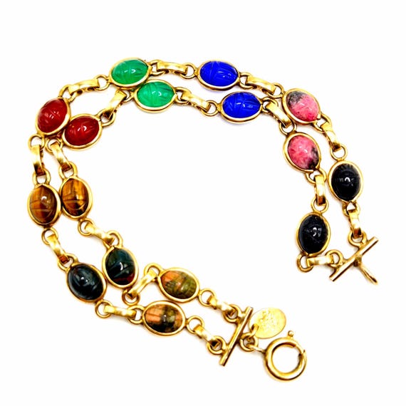Vintage BURT CASSEL 12K Gold Filled SCARAB bracelet