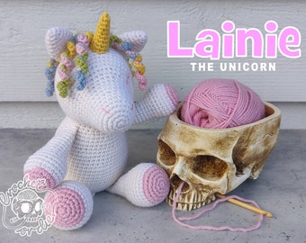Padrão de Crochê Amigurumi - Lainie, o Unicórnio